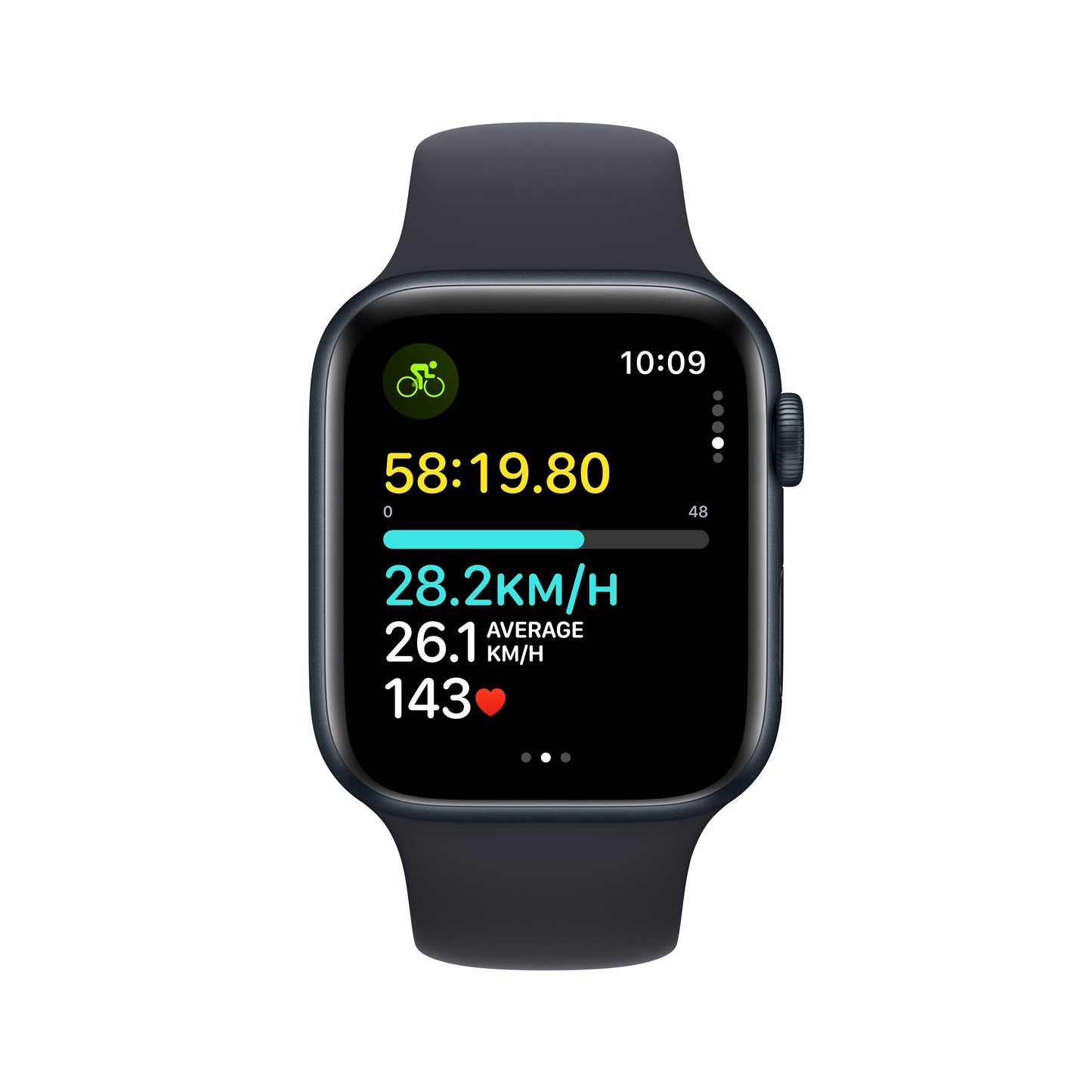 Apple Watch SE GPS 44mm Midnight Aluminium Case with Midnight Sport Band - M/L