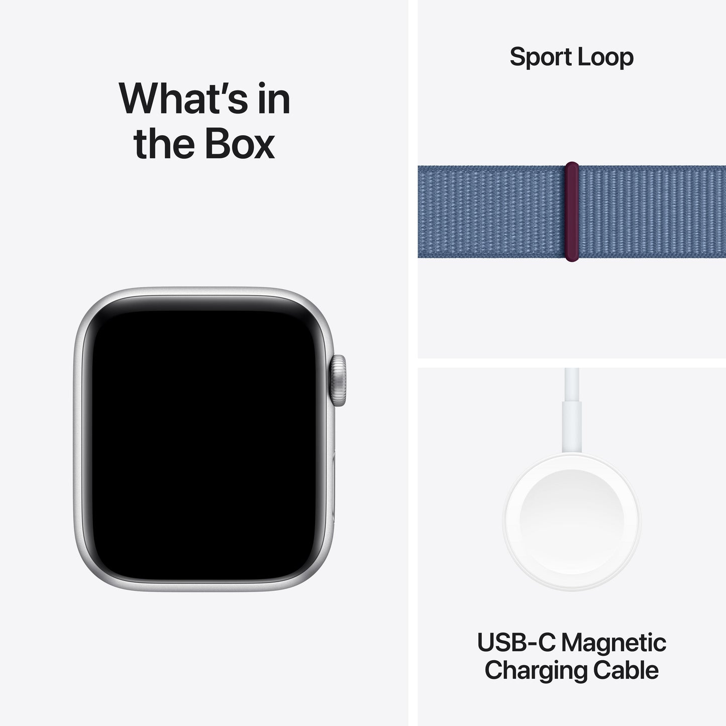 Apple Watch SE GPS + Cellular 44mm Silver Aluminium Case with Winter Blue Sport Loop