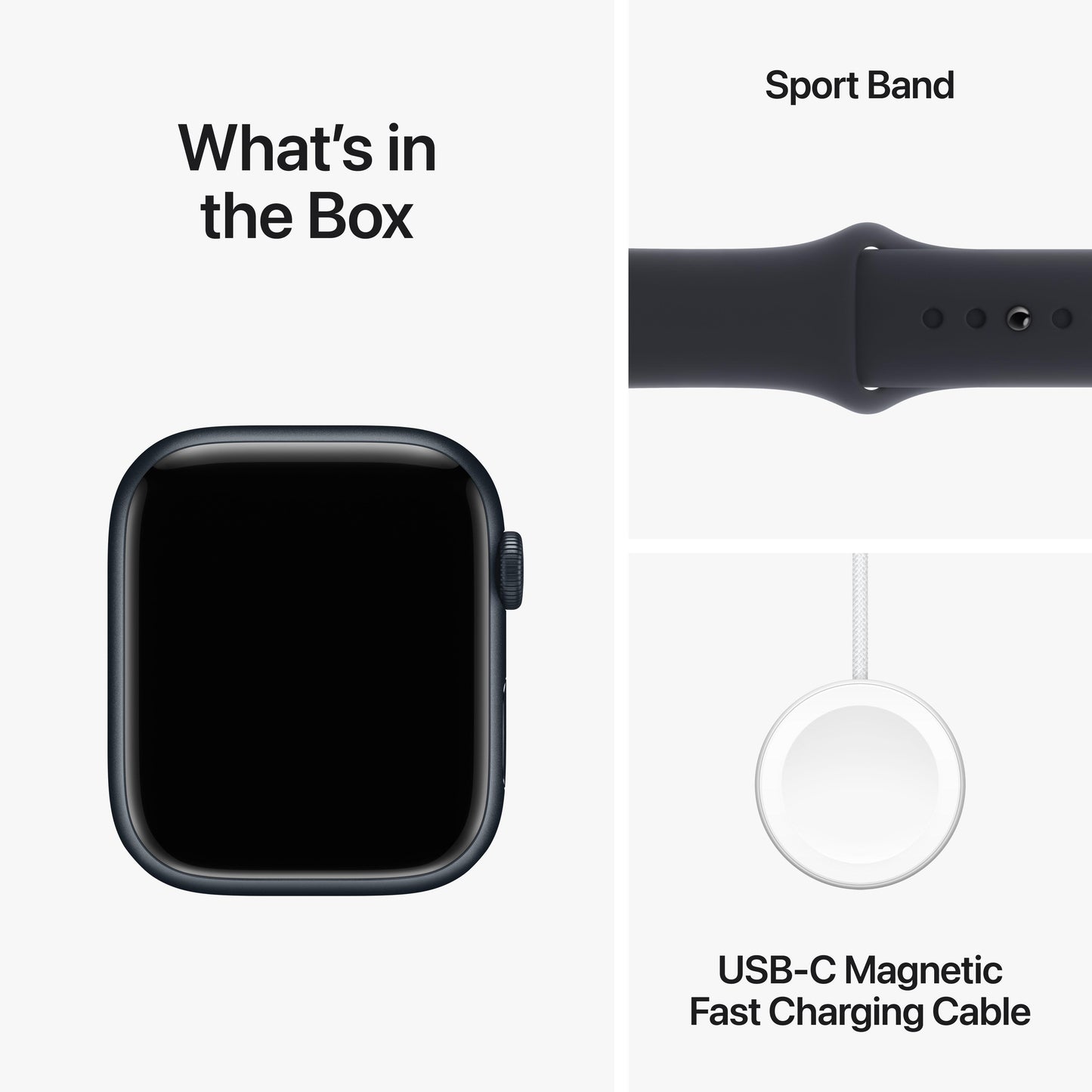 Apple Watch Series 9 GPS 45mm Midnight Aluminium Case with Midnight Sport Band - S/M