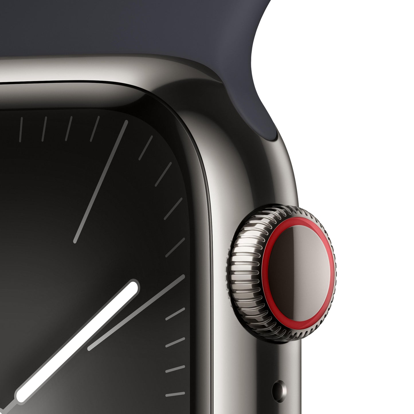 Apple Watch Series 9 GPS + Cellular 41mm Graphite Stainless Steel Case with Midnight Sport Band - M/L