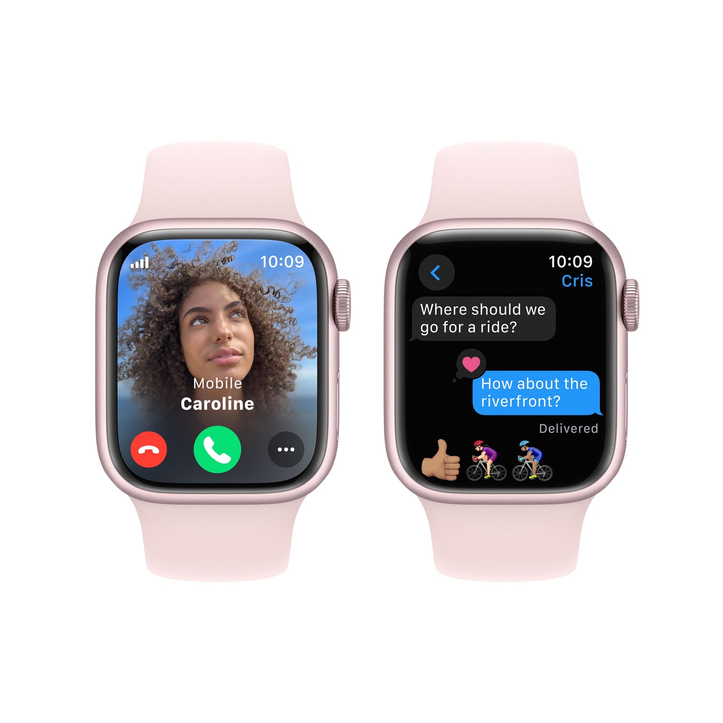 Apple Watch Series 9 GPS + Cellular 41mm Pink Aluminium Case with Light Pink Sport Band - M/L
