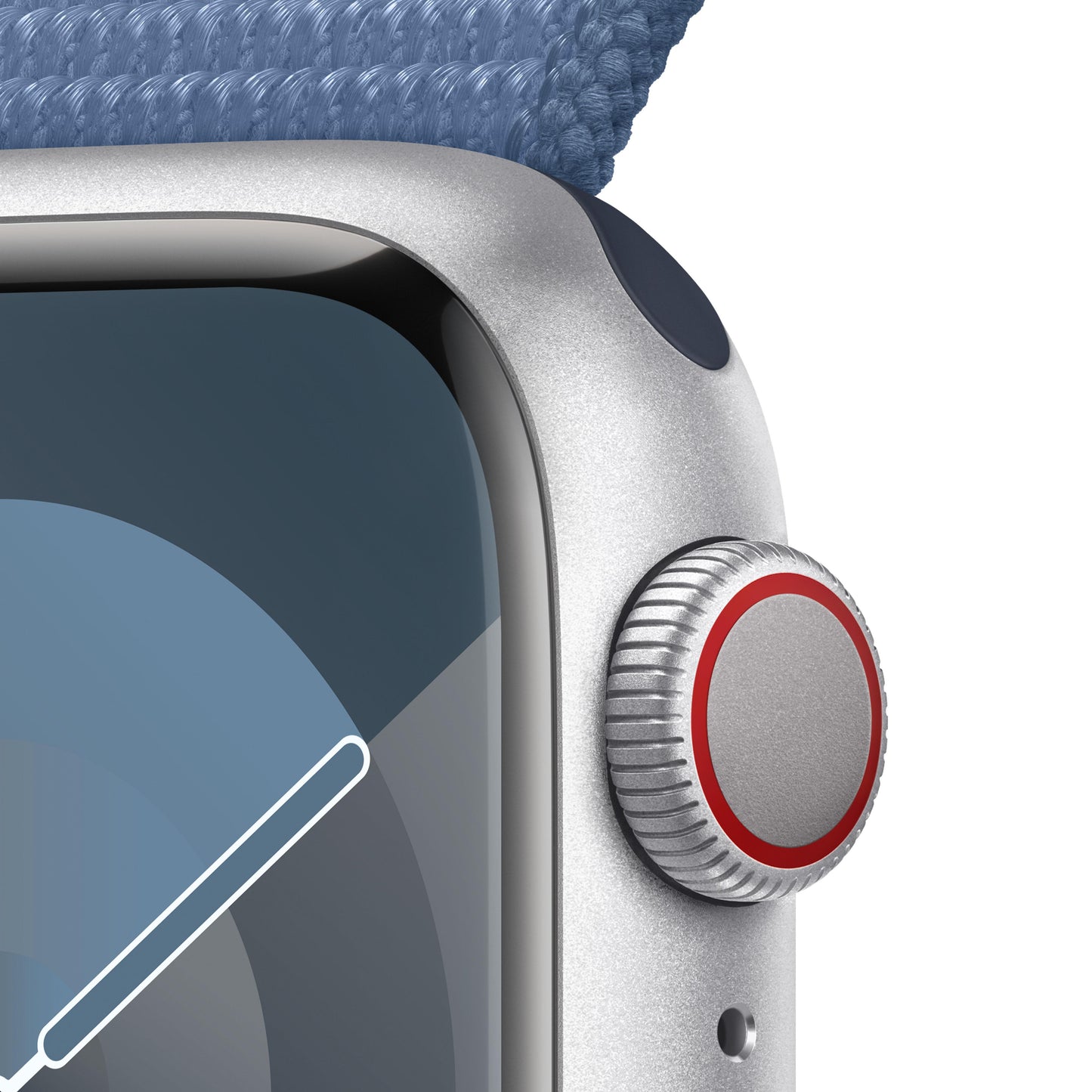 Apple Watch Series 9 GPS + Cellular 41mm Silver Aluminium Case with Winter Blue Sport Loop