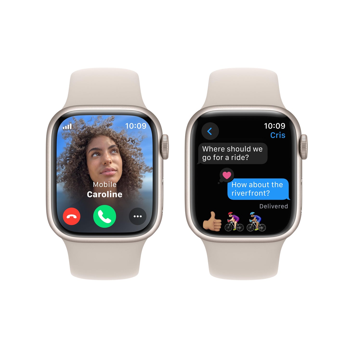 Apple Watch Series 9 GPS + Cellular 41mm Starlight Aluminium Case with Starlight Sport Band - S/M
