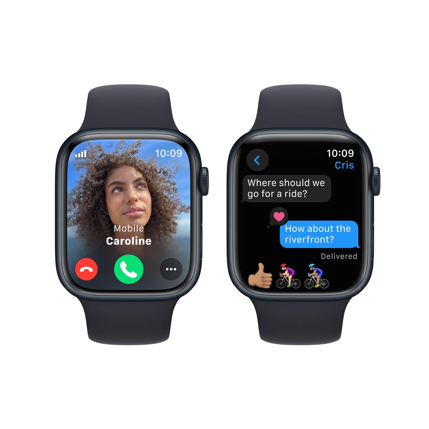 Apple Watch Series 9 GPS + Cellular 45mm Midnight Aluminium Case with Midnight Sport Band - M/L
