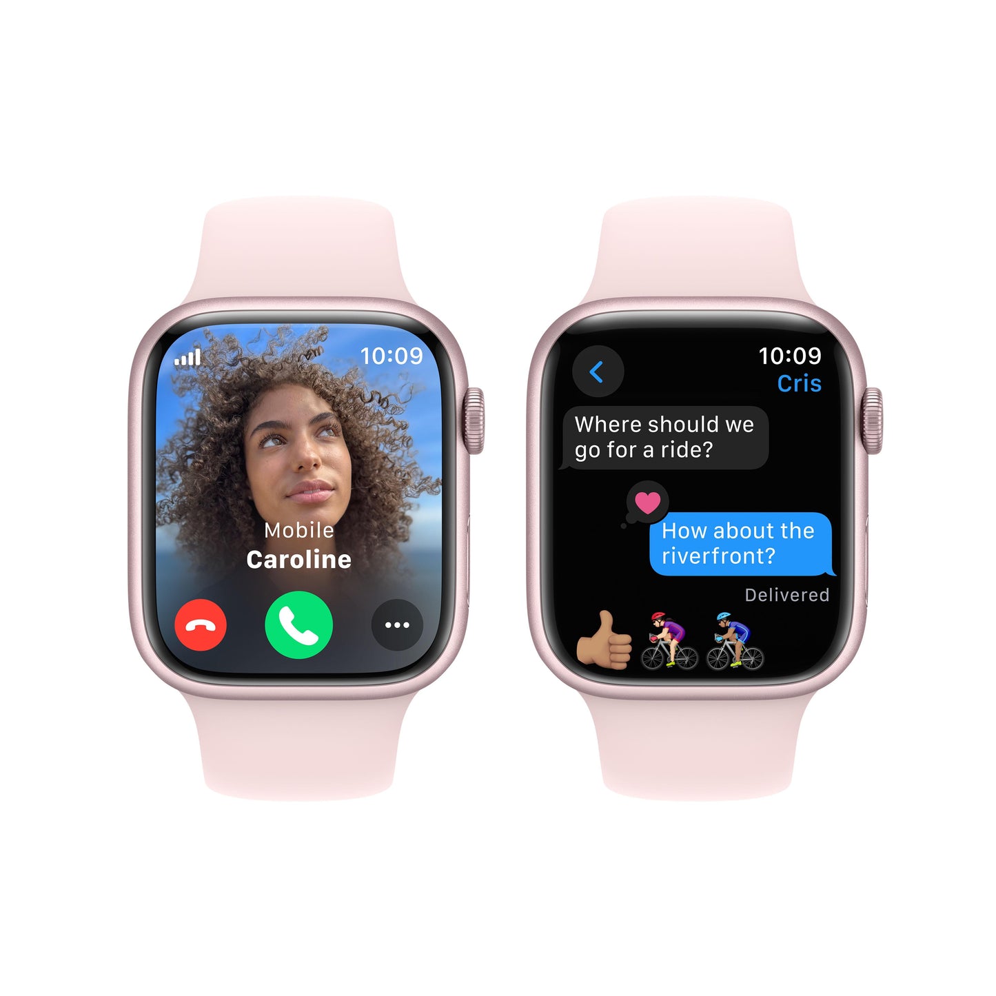 Apple Watch Series 9 GPS + Cellular 45mm Pink Aluminium Case with Light Pink Sport Band - M/L