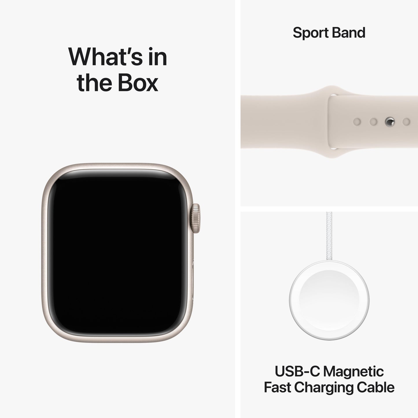 Apple Watch Series 9 GPS + Cellular 45mm Starlight Aluminium Case with Starlight Sport Band - M/L