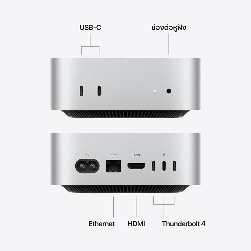 Mac mini: ชิป Apple M6 Max พร้อม CPU แบบ 12-core และ GPU แบบ 12-core, 256GB SSD - สีเงิน