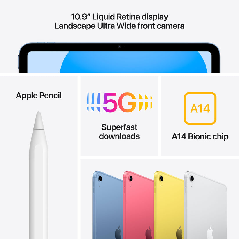 10.9-inch iPad Wi-Fi + Cellular 64GB - Blue (10th generation)